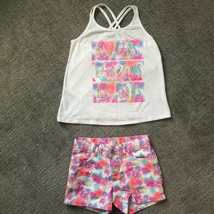 Girls size 8 shorts & 10/12 tank top Old Navy